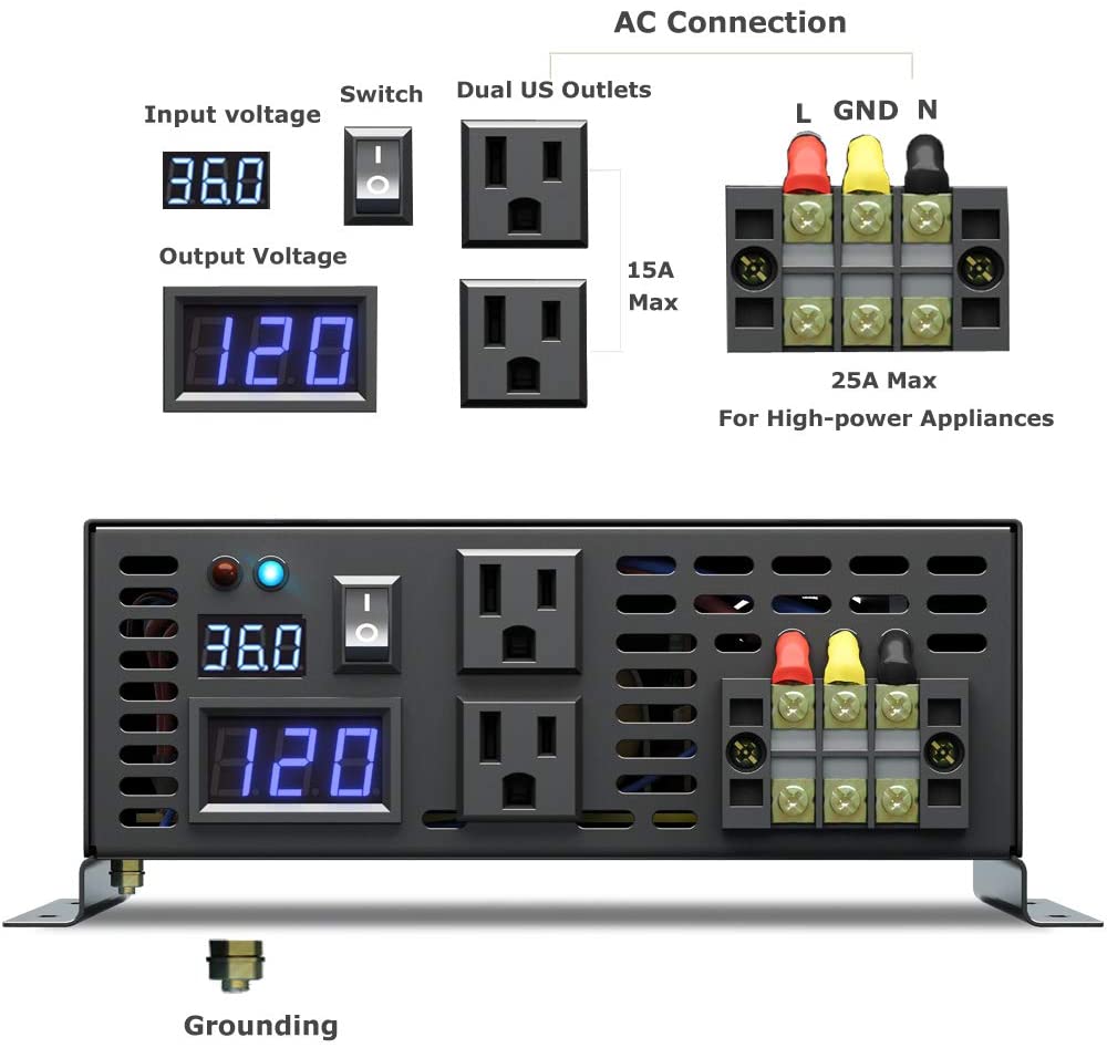 Pure Sine Wave Inverter 5000W 48V 220V - Off Grid Pure Sine Wave Solar
