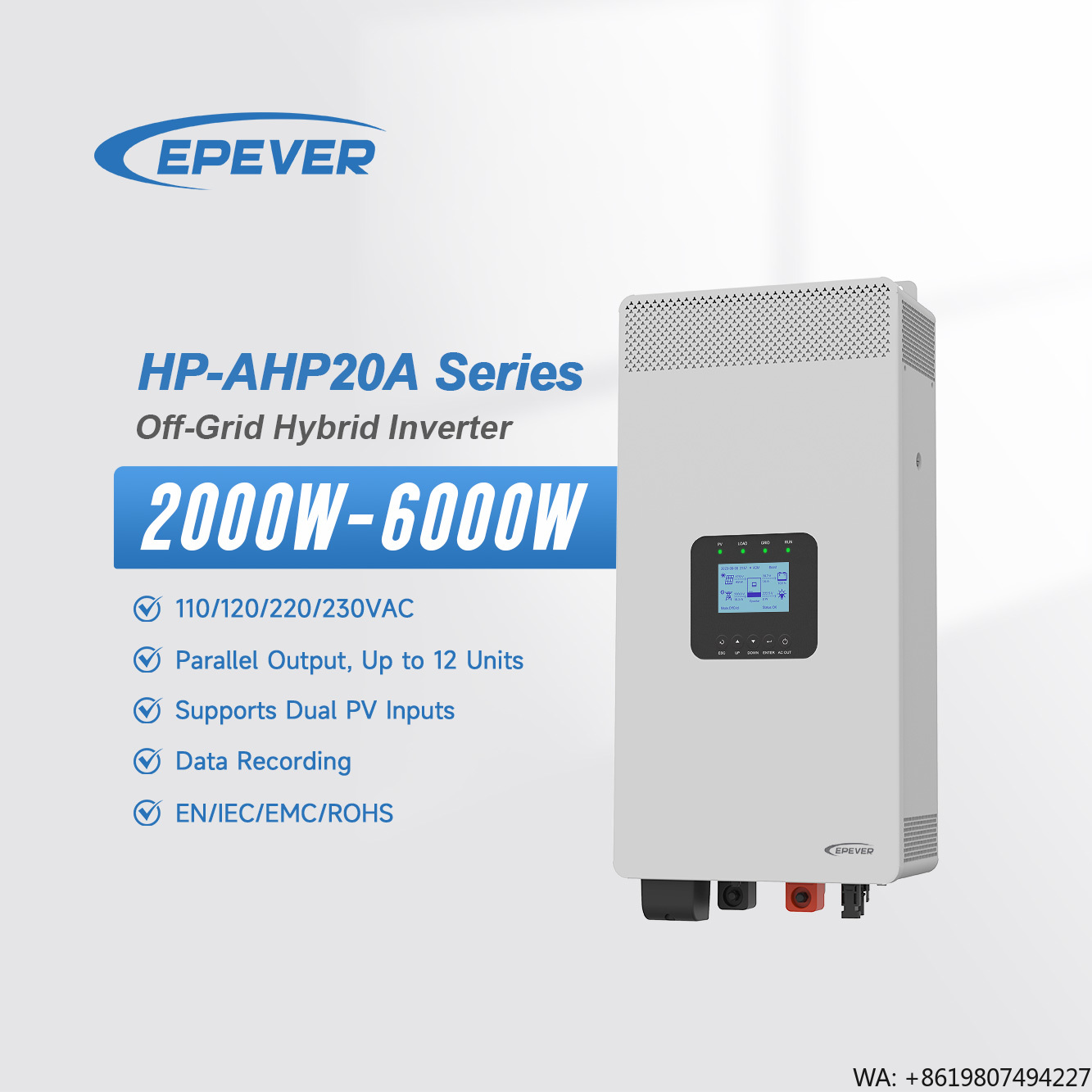 Hybrid Solar Inverter 5.5Kw Mppt 48V - Epever Inverter Dc 24V 48V to