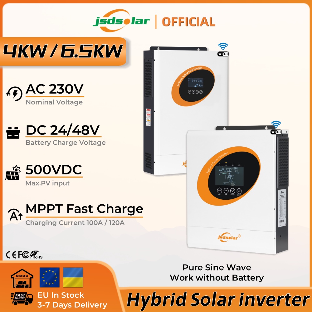 Hybrid Solar Inverter 5.5Kw Mppt 48V - JSDSolar 4KW 6.5KW Hybrid Solar Inverter