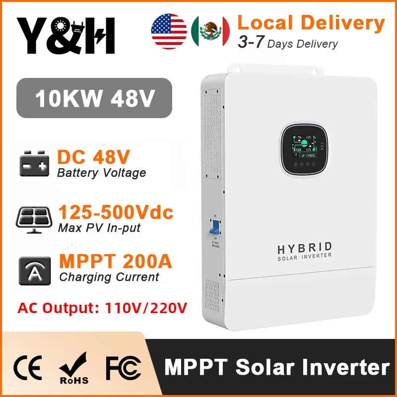 Split Phase Inverter 10Kw 110V 220V - Y&H 10KW Hybrid Solar Inverter 48V