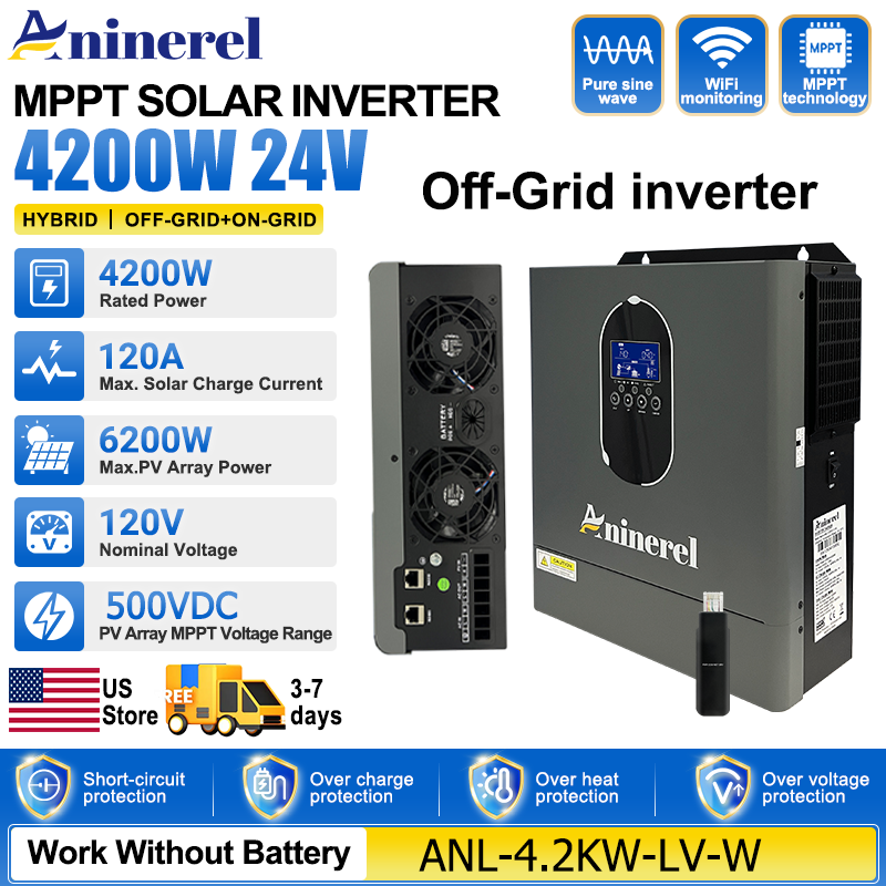 Inverter Pure Sine Wave 60Hz 120V 3000W - Aninerel 4200W 3KW 120V Hybrid Inverter