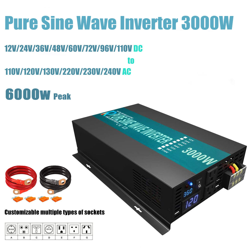 Inverter Pure Sine Wave 60Hz 120V 3000W - Reliable Pure Sine Wave Inverter 3000W