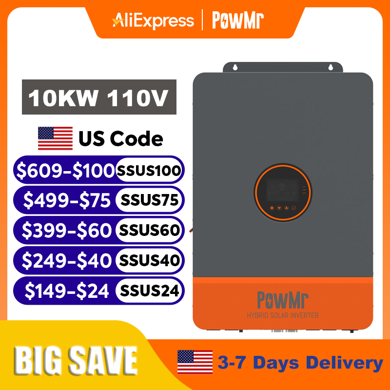 Split Phase Inverter 10Kw 110V 220V - PowMr 16KW 10KW Split Phase Inverter