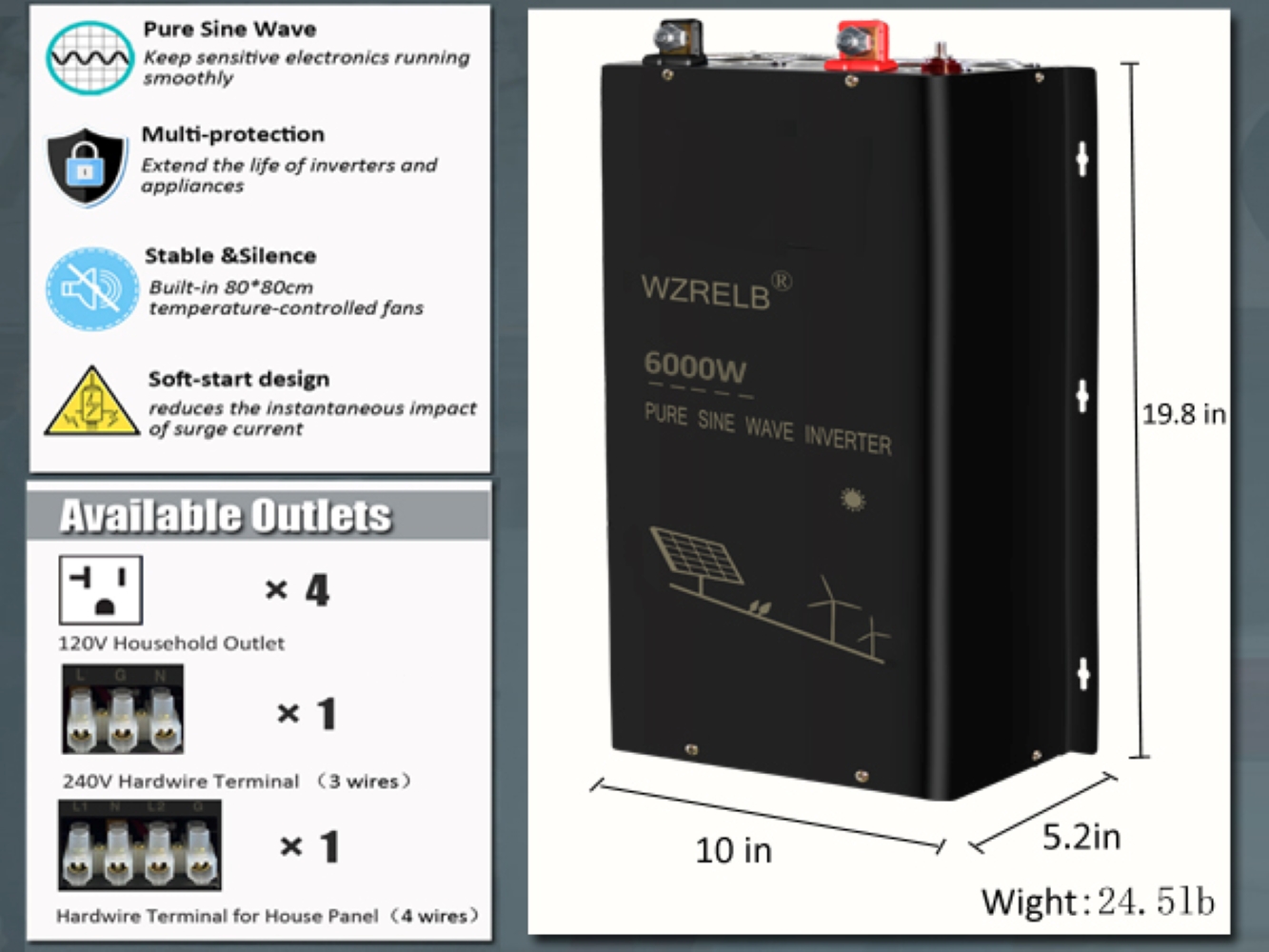 6000W Off Grid Split Phase Pur - Off Grid Solar Inverter 48V 6000W ulasan dan harga