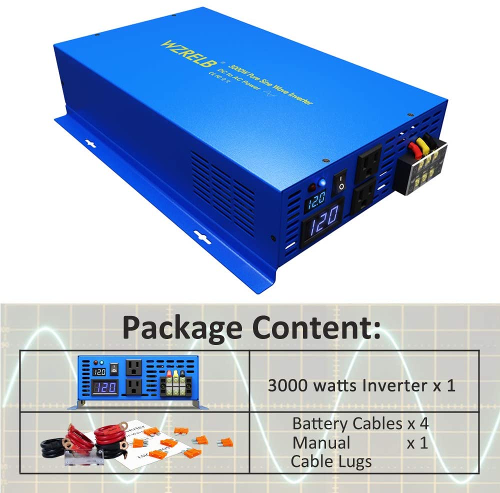 Pure Sine Wave Power Inverter  - Inverter Pure Sine Wave 60Hz 120V 3000W ulasan dan harga