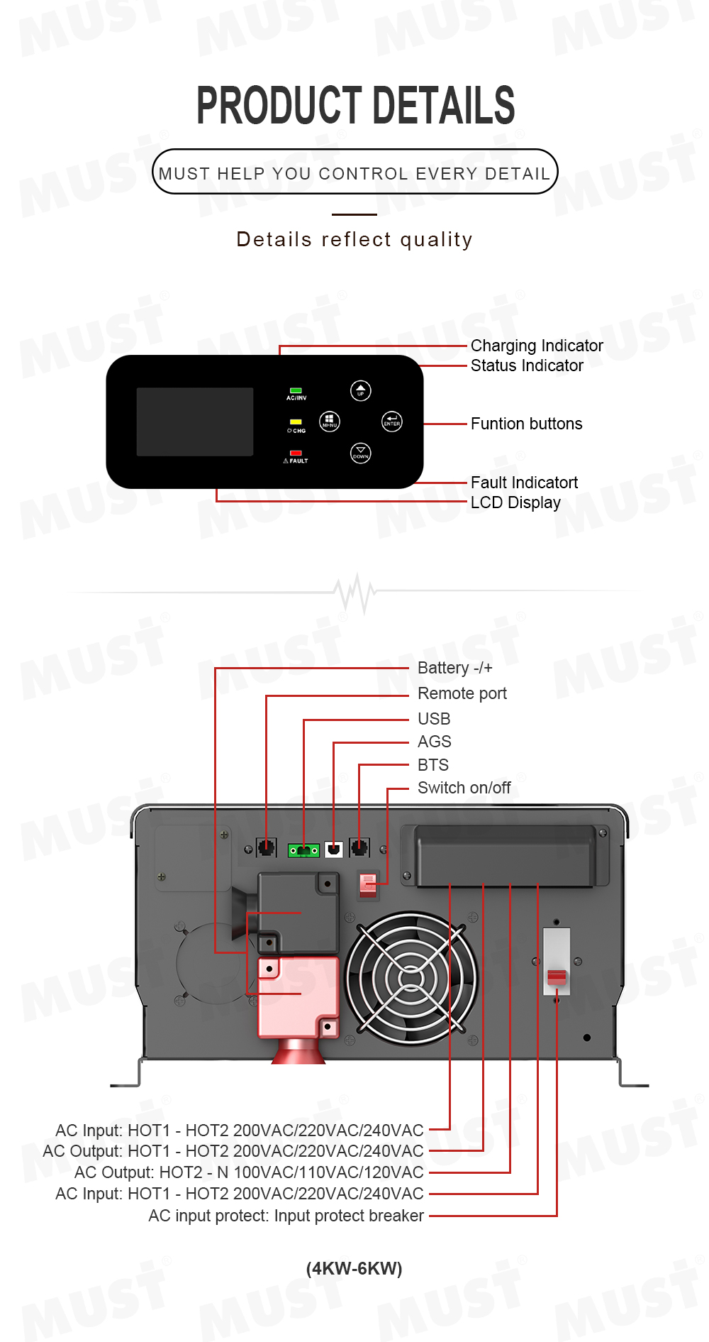 Must Best Selling 110V 120V 22 - Pure Sine Wave Inverter 5000W 48V 220V ulasan dan harga