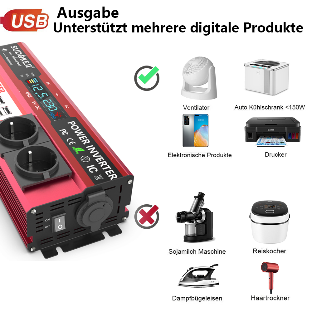 12V To 220V 4000W Peak Power I - Power Inverter 12V 220V 4000W Continuous ulasan dan harga