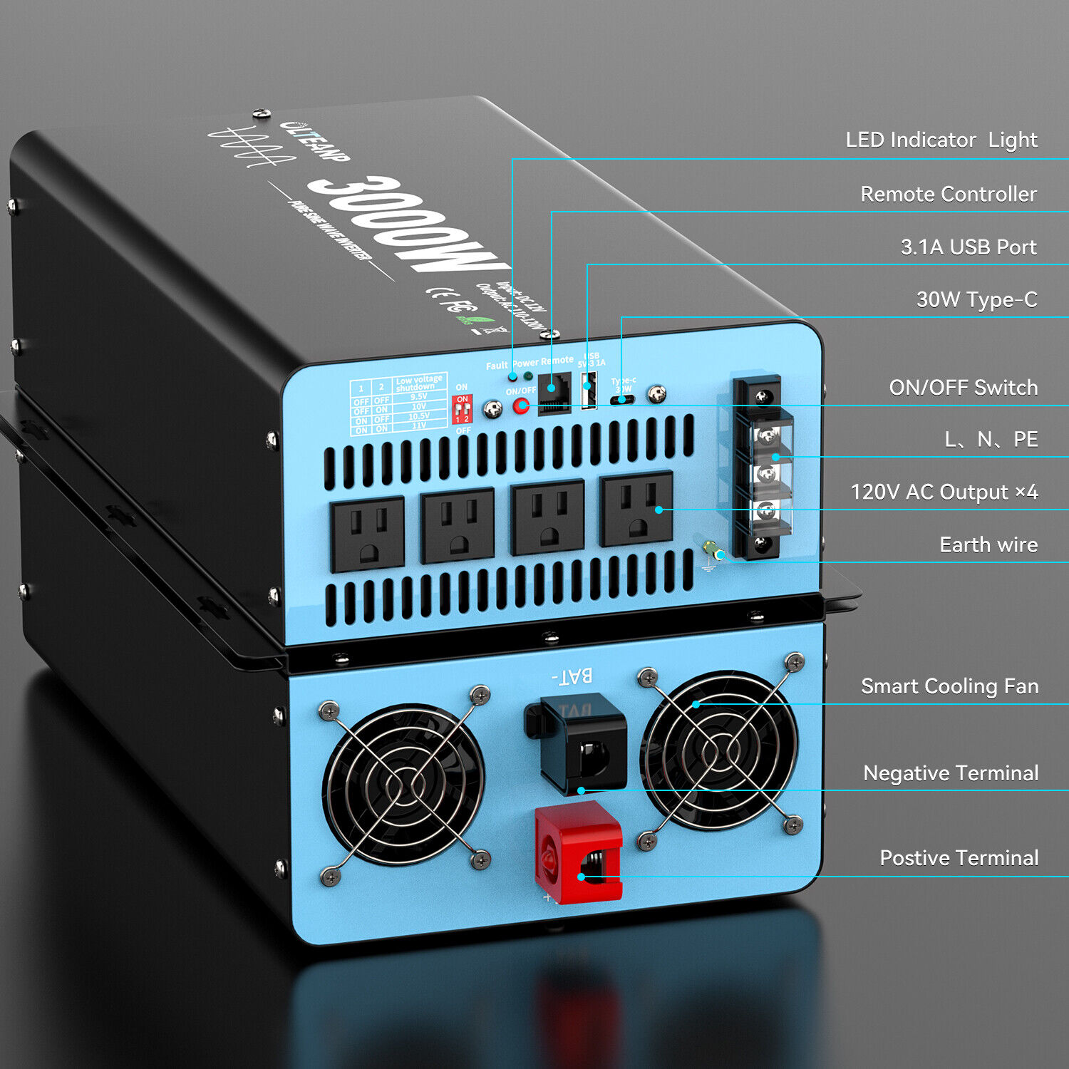 3000W Pure Sine Wave Power Inv - Inverter Pure Sine Wave 60Hz 120V 3000W ulasan dan harga