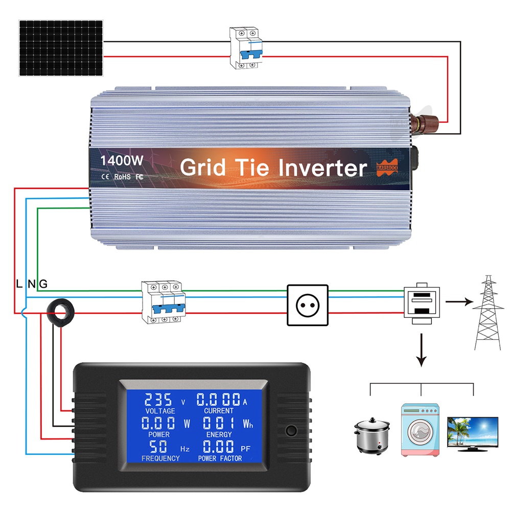 18V 24V 36V 1400W Solar On Gri - Micro Inverter 1400W Solar Grid Tie ulasan dan harga
